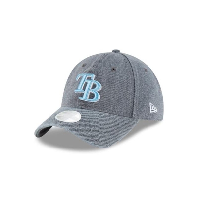 Grey Tampa Bay Rays Hat - New Era MLB Faded Denim 9TWENTY Adjustable Caps USA9871456